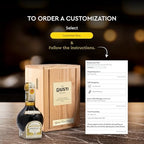 Giusti Custom-Engraved Traditional Aged Balsamic Vinegar of Modena DOP - 25 Years, Extravecchio Aceto Balsamico with Wooden Box & Personalized Golden Plate -Made in Italy Gift Set - 3.4 fl oz (100 ml)