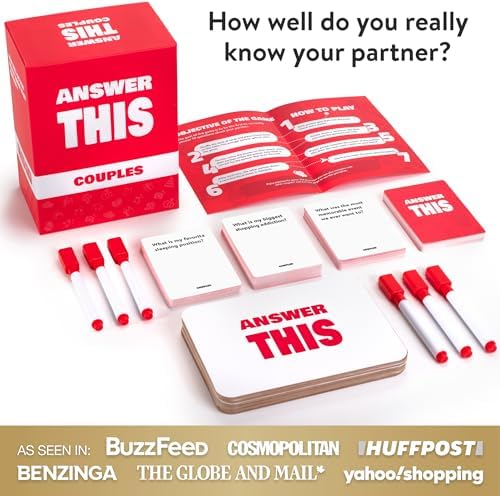 Answer This - Do You Really Know Your Partner? - Couples Game for Adults - 150 Conversation Cards for Date Night or Valentines – Anniversary or Engagement Gift