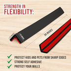 Rubber Bond Wall Corner Guard Edge Protector, 1x1x36 inch Baby Proofing Corner Guards | Self-Adhesive Furniture Edge Strips for Home & Office (5 Pack, Black)