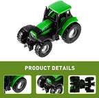 12 Pieces Tractor Cake Topper Set with Tree Farmer Fences Mini Barn Animal Figurines for Farm Animal Theme Party Birthday Party Decorations