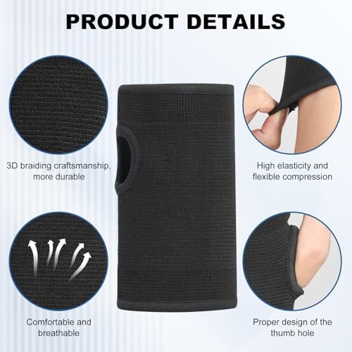 Palm Brace Wrist Compression Sleeves, Everyday Use Wrist Brace, Compression Carpal Tunnel for Wrist Pain Relief, Fitness Gloves, Sports compression Glove, Wrist guard for Men and Women (Black Large)
