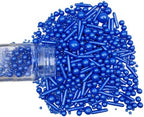 Edible Royal Blue Pearl Sugar Sprinkles Candy Mix Size Baking Edible Cake Decorations Cupcake Toppers Cookie Decorating Wedding Party Valentine Halloween Christmas Supplies 100g/3.53oz