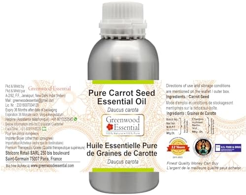 Greenwood Essential Pure Carrot Seed Essential Oil (Daucus carota) Steam Distilled 300ml (10 oz)