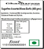 Ghasitaram Gifts Indian Sweets - Sugar free Assorted Mawa Barfis (400 gms)