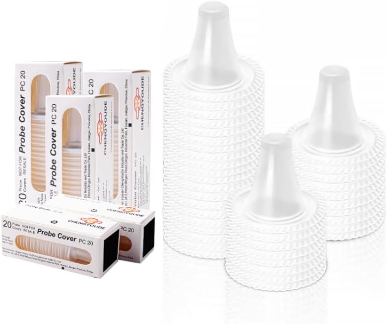 120 Counts Thermometer Ear Covers, Ear Thermometer Probe Covers, Lens Filters/Refill Caps for All Braun Ear Themometer Models, BPA Free Digital Disposable Ear Thermometer Covers