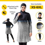 Dalaura Muslim Burkini Swimsuits for Women 3-Piece Set with Hijab – Full Coverage Modest Swimwear for Women