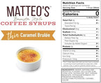 Matteo's Caramel Brulee for Coffee, Lattes, Cappuccinos & Desserts – Sugar-Free Sweetener for Beverages, Keto Friendly, Zero Calories, Indulgent Flavor, Non-Alcoholic,Ideal for Hot Drinks 33.8oz (1pk)