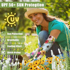 Bebila Gardening Sleeves for Women Farm UV Sun Protection Anti-Scratch Cooling Sleeves with Thumb Hole Arms Cover Outdoors
