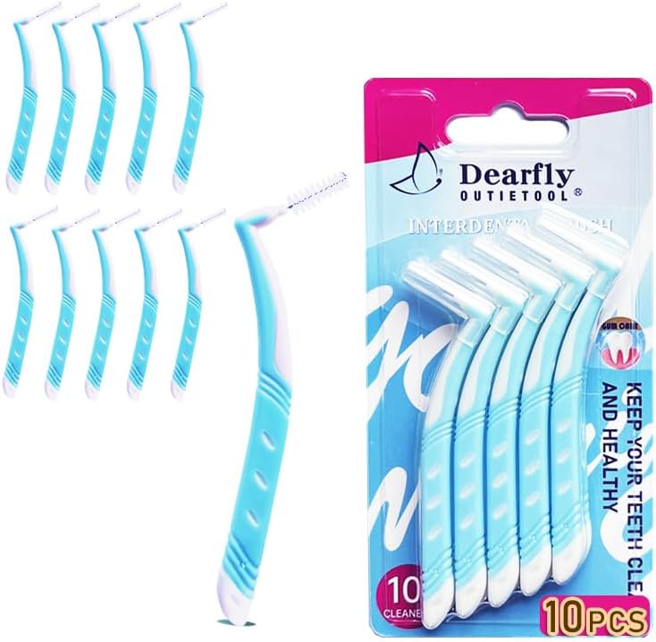 interdental Brushes, Angle Interdental Brushes, L- Shaped, Medium (0.6mm) for Normal & Medium Small Gaps, Dental Brush for Cleaner Interdental Toothpick, Tooth Flossing Oral Hygiene Flosser