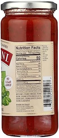 Lucini Organic Rustic Tomato Basil Pasta Sauce, 16.5 Oz