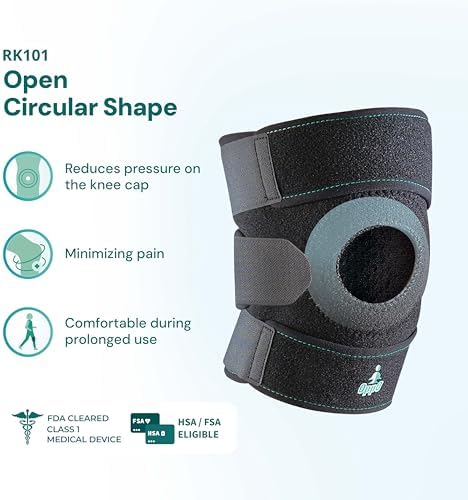 OPPO RK101 Adjustable Knee Brace – Breathable Neoprene Support for Knee Injury, Pain Relief, and Arthritis – For Running, Hiking, Workout, Walking – One Size for Men & Women (1 Pack)