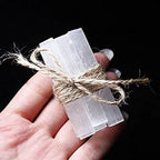 10pcs Natural Selenite Crystal Stick Chips Gypsum White Quartz Selenite Wand Rough Minerals Specimen Point Healing Stones for Reiki, Chakra