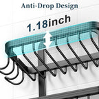 2 Tier Soap Bar Holder for Shower, Aluminum Wall Mounted Rustproof Soap Holder with 4 Hooks and Razor Holder, Shower Rack Soap Tray Bar Soap for Bathroom Accessories Organizer Black