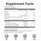 Wild Caught Cod Liver Oil 2,000mg Per Serving, 240 Softgels – Extra Strength EPA DHA Omega 3 with Vitamin D & A – Burpless, Lemon Flavored – Vision, Heart, Brain, & Immune Support