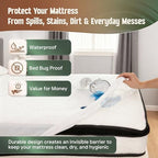 Mars Wellness Waterproof Vinyl Mattress Protector and Cover - Contoured Fitted White Mattress Cover Sheet - 1 Pack - Full