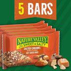 Nature Valley Soft Baked Sweet and Salty Bars, Salted Caramel, Made with Whole Grain, 5 Bars, 6.2 oz