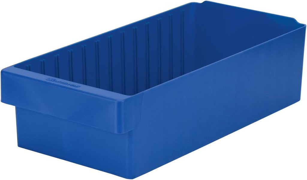 Akro-Mils 31188 AkroDrawer Stackable Plastic Storage Drawer Storage Bin, (17-5/8-Inch x 8-3/8-Inch x 4-5/8-Inch), Blue, (4-Pack)