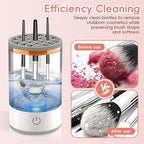3 In 1 Electric Makeup Brush Cleaner Machine,Automatic Makeup Brush Cleaner Electric,Cleaning Tool,Cosmetic Brushes Cleaners,For Deep Cleaning (White)