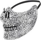 Trendy Apparel Shop Bling Rhinestone Skull Half Mask Costume Accessory