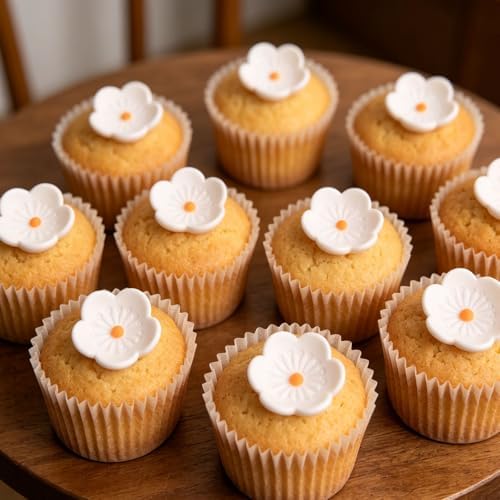 108 Count Edible Flower Cake Decorations, Small Edible Flowers, Sugar Flowers, Anniversary Wedding Cakes & Cupcakes Toppers, Edible Dessert Decorations (1 Inch) (Pink)