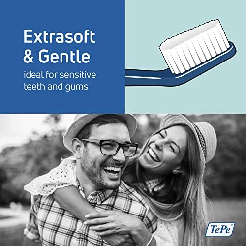 TePe Select Extra Soft Toothbrush, Adult Extra Soft-Bristle Toothbrush with Tapered Head and Angled Neck, Pack of 1