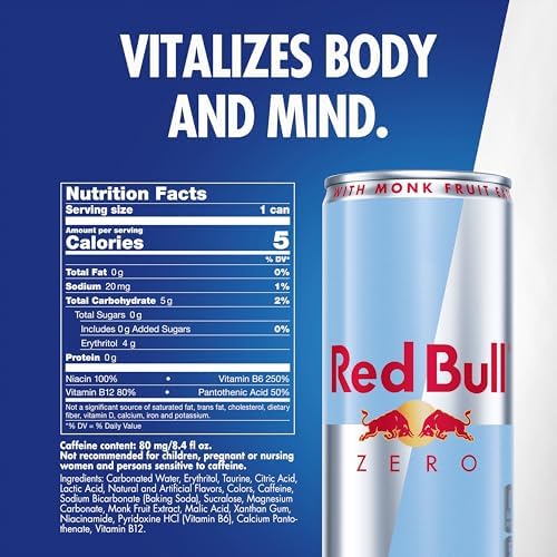 Red Bull Energy Drink, Total Zero, 8.4 Fl Oz, 24 Count
