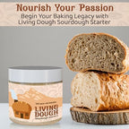 Living Dough - 233 Year Old San Francisco Sourdough Starter Culture - Active & Live Organic Sourdough Starter for Baking - For Artisan Bread, Pizza Dough, Waffles & More