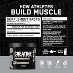 All Black Everything Creatine Monohydrate | Support Muscles, Cognitive Function | Micronized Amino Acid Powder | Cellular Energy | Workout Supplement for Men & Women | Unflavored | 60 Servings
