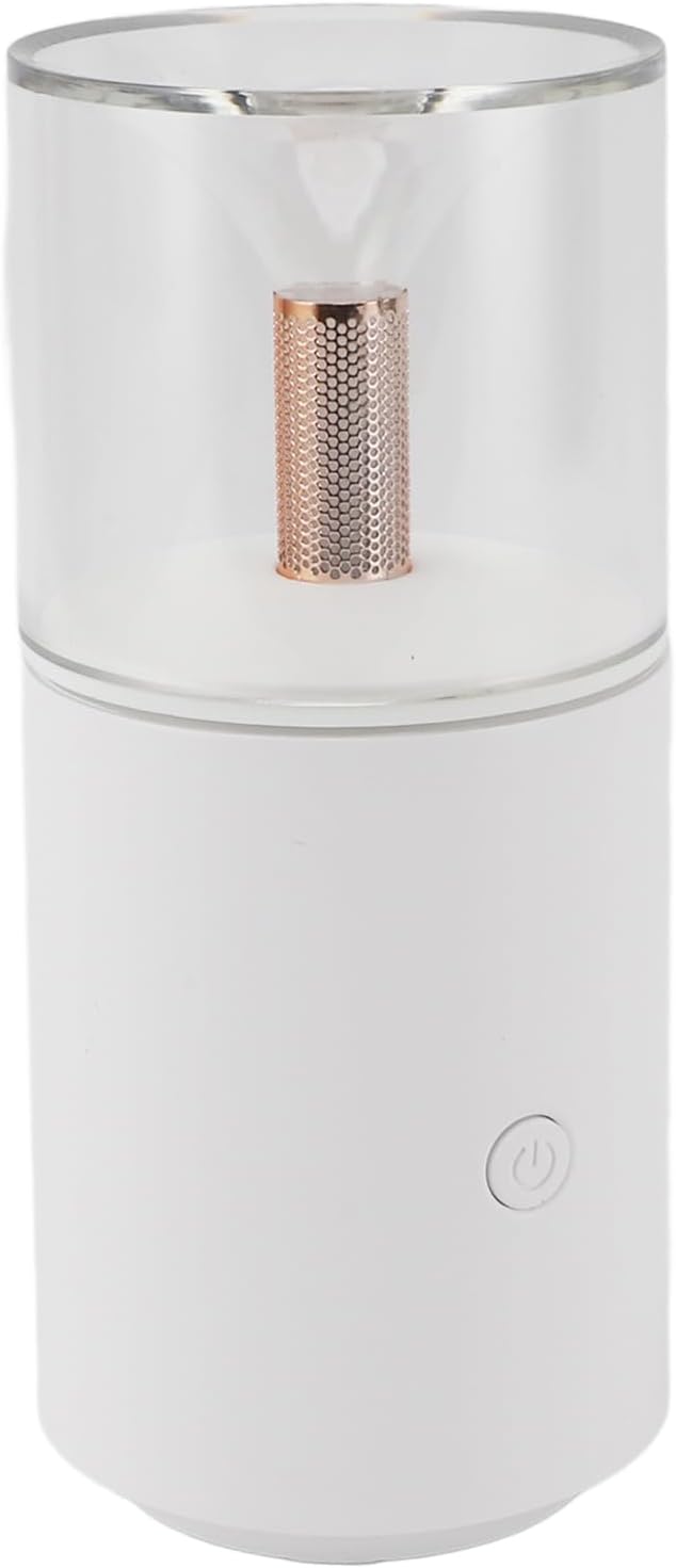 SIXRUN Car Diffuser Humidifier Portable Aromatherapy Essential Oil Mini USB Candlelight for Home Office Car (White)