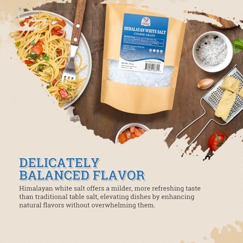 52USA Himalayan White Salt, Coarse Salt 16 oz (1 Pound), Salt for Grinder Refill, Non-GMO, All Natural Sea Salt, Kosher Salt (Pack of 1)