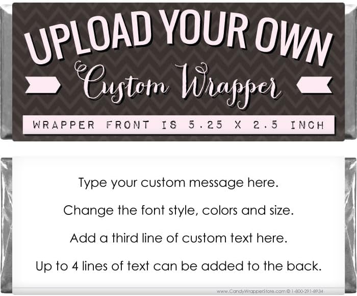 36 Personalized Custom Candy Bar Wrappers - Upload Your Business Logo or Photo (36 Wrappers Only)