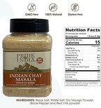 Pride of India | Indian Chat Masala Seasoning Spice – 10.5 oz (300g) | Ideal for Savory Dishes – Perfect Seasoning for Drinks/Salads/Fruits – Preservatives Free – Easy to Store Dual Sifter Jar