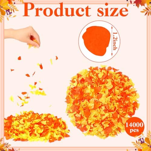 Gersoniel 14, 000pcs Marigold Paper Flower Petals Mexican Marigold Decor for Day of The Dead Diwali Home DIY Craft Wedding Mexican Party Decoration Halloween Dia De Los Muertos Decor(Orange)