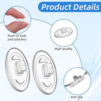 Nogeqi 10 Pairs Eyeglass Nose Pads Non Slip, Soft Silicone Glasses Nose Pad Replacement, Slip-On Noses Piece for Eyeglasses Anti-Slip, Most Glasses & Sunglasses Repair Kit, Easy Install (Clear)