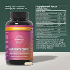 Primal Harvest Hair Growth Vitamins, Hair Growth for Women & Men - 60 Hair Growth Pills, Natural Hair Thickening Products for w/Biotin & Zinc - Hair Supplement, Regrowth Hair Vitamins