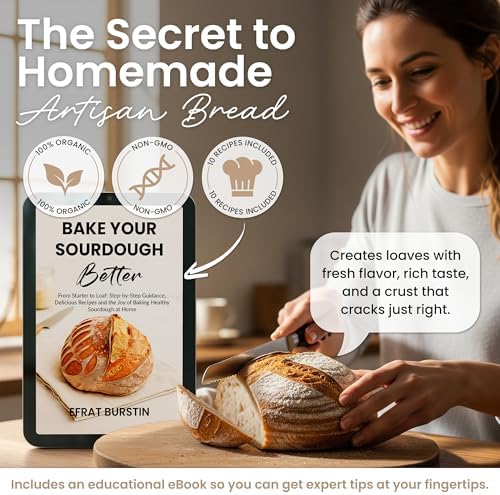 ERNEY Dehydrated Sourdough Starter for Bread Making - Perfect Rise Organic Sourdough Bread Flour with Instruction - Versatile Homemade Pastry Flour Perfect for Artisan Loaf Pizza Muffins - 1 pack