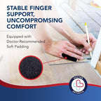 Doctor Developed Finger Splint & Handbook - Trigger Finger, Arthritis, RSI - Fits Ring, Index, Pinky & Middle - 2 sizes (Black, S/M)