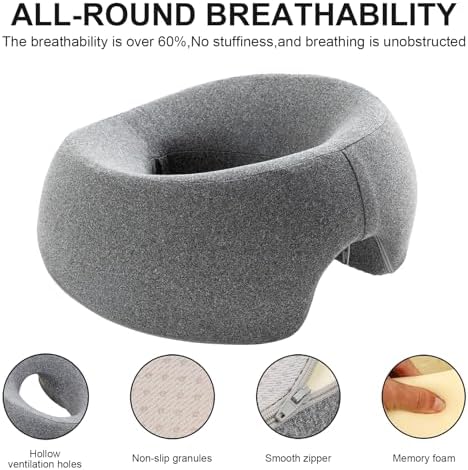 Face Down Pillow Massage Headrest for Bed Ergonomic Memory Foam Massage Pillow Face Down for Sleeping,Spa, Napping & Skincare, Eye Surgery Recovery,Relieves Neck Pain,etc