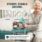 Lunderg Bed Assist Rail for Seniors with Motion-Activated Light & Non-Slip Grab Bar - Easy to Install Bed Rails for Elderly Adults Safety & Post-Surgery - Helps Reduce Falls & Support Independence