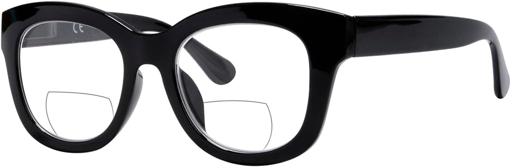 Eyekepper Large Frame Bifocal Reading Glasses Women Oversize Bifocal Readers - Black +2.00