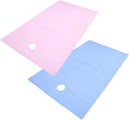 BRRNOO Massage Table Cover Set, Beauty Salon Bed Sheet for SPA Massage Treatment Table with Face Breath Hole 200x115cm 2pcs Pink and Blue Cotton Sheet for Beauty Beds