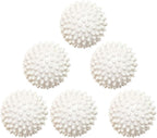 Reusable Dryer Balls Laundry Wash Dryer Balls Anti-Static Fabric Softener Laundry Washing Ball, 6pcs（White）