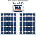 Big Dot of Happiness Happy Father's Day - Mini Candy Bar Wrapper Stickers - We Love Dad Party Small Favors - 40 Count