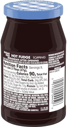 Smucker's Sugar Free Hot Fudge Topping, 11.75 Ounces (Pack of 6)