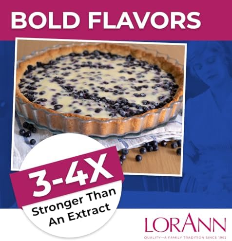 LorAnn Oils Super Strength Flavoring - Used For Candy Making, Flavoring Extracts, Baking, Hard Candy, and Flavor Oils - Bold, Natural Flavors 4X Stronger Than Extracts - Blueberry, 1 fl oz
