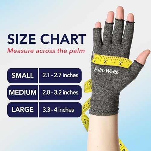 Doctor Developed Compression Gloves for Women and Men, Open-Finger Arthritis Gloves, Typing Gloves, Arthritis & Carpal Tunnel