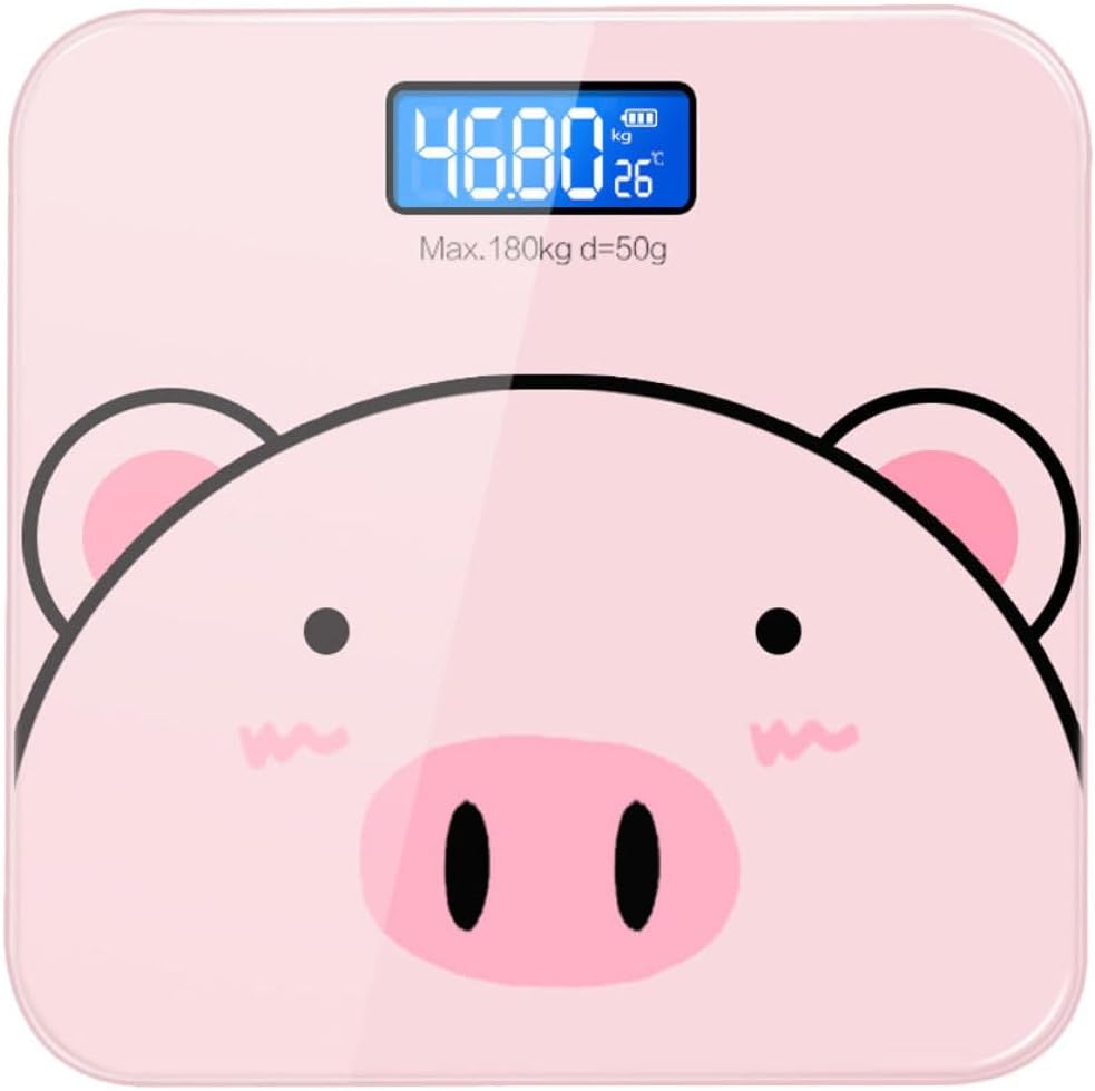 Cartoon Digital Weight Scale USB Rechargeable Electronic Body Weight Measuring Scale for Home Use with High Precision and Lovely Design