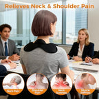 Cordless Heating Pad for Neck Pain Relief, 4000mAh Rechargeable Heated Neck Wrap with 3 Heating Levels, Portable Mini Small Thin Neck Heating Pad (Black)