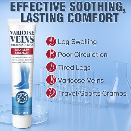 Varicose Veins for Legs, Varicose Veins Cream for Spider Veins, Solve Leg Heaviness and Swelling, Gentle Moisturizing, Improve Circulation 20 g(0.71 Ounce (Pack of 1))