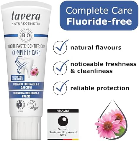 Lavera Organic Echinacea and Fluoride Free Complete Care Toothpaste New 2.54 fl oz